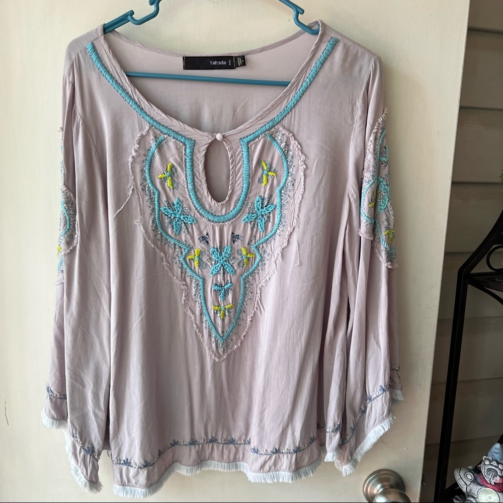 ANTHROPOLOGIE EMBROIDERED TOP